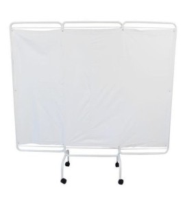 Biombo Triplo Epóxi Faces em Plástico S-0100-O - Salutem Móveis Hospitalares